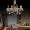 Chandeliers European Glass Luxury Entrance Dining Room Crystal Living Rooms Modern Minimalist Villa Hall Chandelier Bedroom Lamp