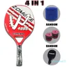 Raquetes de Tênis Camewin Adult Professional Full Carbon Beach Racket 4 IN 1 Soft EVA Face Raqueta With Bag Unisex Equipment Padel