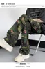 Jeans pour hommes Pantalon Cargo Hommes Sauvage Camouflage Broderie Y2K Hip Hop Droite Version Coréenne 2023 Streetwear