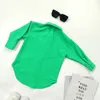 Kids Shirts Green Kids Blouse For Girls Summer Clothes Long Sleeve School Shirt For Girl Children's Clothing T-shirts 7 to 8 years 230613