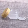 Milchglas-Cremeflaschen, runde Kosmetikdosen, Hand-Gesichtscreme-Flasche, 5 g, 10 g, 15 g, 30 g, 50 g, Gläser mit Holzmaserungsabdeckung, PP-Innenauskleidung, Gcsl