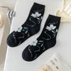 Kadın Socks Kore versiyonu ins stil küçük çiçek ağı kırmızı trend renkli baskılı tüp spor gündelik