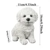 Dekorativa föremål Figurer Söta Bichon Frise Sculpture Decoration Simulation Puppy Pet Model Modern Teddy Dog Animal Fature Harts Crafts Bedroom Decor 230613