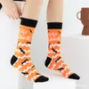 Men's Socks Novelty Harajuku Happy Funny Men Animal Pattern Combed Cotton Hip Hop Round Neck Casual Halloween