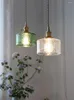 Lustres pendentes modernos minimalistas candelabro de teto abajur de vidro para quarto sala de jantar verde vintage led luminária suspensa iluminação