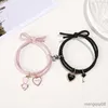 Bracelets 2PC/Set Heart Magnetic Couple For Women Men Romantic Love Cat Pendant Braided Bracelet Friendship Jewelry Gift R230614