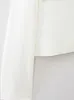 Abiti da lavoro Casual Cappotto con bottoni dorati Donna Set bianco Manica lunga O-Collo Tasca Gonna allentata femminile 2023 Set da donna moda primavera