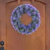 Decorative Flowers Lavender Wreath For Front Door Summer 38cm Spring Floral Greenery Garland Home Party Wall Wedding Decor