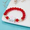 Pulseiras de coelho estilo chinês para mulheres coelho vermelho com contas da sorte pulseira animal moda meninas jóias presentes R230614