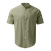 Męskie koszule Męskie Trendowa kardiganowa koszula Szybka suszenie mężczyzn krótki rękaw Czysty kolor cienki styl wszechstronny