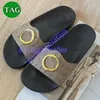 Designer Men Women Sandals Beach Summer Fashion Luxury Flat Slippers Canvas Leather Double Logo Web Blondie Slides Sandals Black White Pink Beige Casual Slides