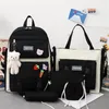 Rugzakken 4 Stuks Sets Paarse Kleur Childrens School Rugzak Kawaii Womens Boekentas Tassen voor Tieners Meisjes Mochila 230613