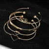 Armbänder Mode Herz Armband für Frauen Gold Farbe Offene Armreif Set Trendy Schmuck Geschenke R230614