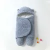 Sovsäckar vinter baby höstväska nyfödd delad ben varm plysch filt swaddle för resor 0-12m R230614