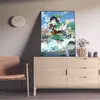 ملصقات الجدار Genshin Impact ملصقات الفيلم الكلاسيكية المطبوعات البيضاء طباعة العمل الفني اللوحة الفنية الجمالية 230613