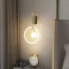 Candeeiros de parede Moderno candeeiro LED nórdico quarto de cabeceira Simplicidade Dourado Iluminação decorativa Sala de estar Corredor Acessórios interiores