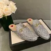 Slippare 2023Designer Mules tofflor läder sandaler casual skor kedja sko kvinnor loafers hästbit halv drag prinsetown metall cowhide toffler 34-41 j230614