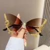 Güneş Gözlüğü Lüks Rhinestone Tasarım Y2K Kadınlar 2023 Moda Retro Gradyan Kelebek Güneş Gözlükleri Trend Gölgeler Oculos UV400