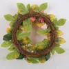 Decorative Flowers Faux Peony Wreath Easy Care Bright Colors Home Decoration Door Garland Hanging Pendant Balcony Supply