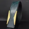 Ceintures 2023 polyvalent hommes ceinture de luxe en cuir bracelet décontracté véritable exquis boucle lisse personnalité Cinto Masculino