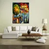 Cityscapes Canvas Art After A Night Rain Beautiful Street Landscape Handmade Painting for Modern Home Office