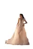 Abiti da sposa con applicazioni di pizzo Boho Abiti da sposa Sexy Berta Manica corta Tulle Country Western Vestido De Novia