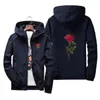 Jaquetas masculinas Asstseries Bordado flor rosa blusão Jaqueta masculina tamanho grande S-7XL Jaqueta bomber com capuz Skin Jaquetas masculinas jaqueta masculina 230613