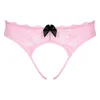 Mäns G Strings trosor Crotchless Briefs Floral Lace Sexig G-String Underpants Bowknot T-Back Sissy Male Gay Underwear Open Buthongs