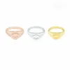 밴드 반지 최신 T Edition Stainless Women Mens Ring 제발 뉴욕 하트 보석으로 돌아가십시오 Gold Sier Rose Color242W7436962 Drop de Dhlyw