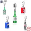 Для Pandora Charms Authentic 925 Silver Beads Dangle Beer Blue Red Can Can Bead Bead