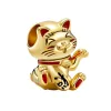 Voor pandora bedels sterling zilveren kralen Dangle Gold Color Lucky Cat Bee Pineapple Diy Bead