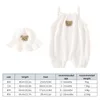 Kleding Sets 2 STUKS Zomer Babykleertjes Set Met Cap Peuter Schattige Beer Sling Romper Visser Hoed Baby Meisje Jongen jumpsuit Outfit 230613