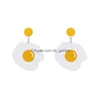 Boucles d'oreilles à breloques pour femmes Acrylique Party Fashion Eardrop Funny New Cartoon Colorf Gifts Ice Cream Fruit Lemon Donuts Fried Egg Dangle Smthe