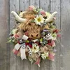 Decoratieve Bloemen Hoogland Koe Krans Handgemaakte Kunstbloem Stro Lente Zomer Voordeur Bloemen Garland Hanger Veranda Decor