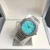 New Nautilus 5711 Men's Automatic mechanical Luxury Patekity Watch Series Light Blue Dial Silver Stainless Steel watches Strap wristwatches