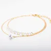 Armbanden Luxe Goud Kleur Double Layer Chain Link Armband Voor Vrouwen Dames Shining Kubieke Hart Sieraden Mannen R230614