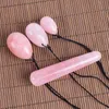 Slimming Belt Wholesale Yoni Egg Natural Rose Quartz Massage Set Drill Crystal Mineral Ball Kegel Exercise Pelvic Floor Muscle Vagina Woman 230614