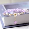 Bransoletki moda biała kwiat fioletowa bransoletka z koralikami dla kobiet koraliki Regulowana biżuteria przyjaźni R230614