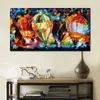 Modern Cityscapes Canvas Art Baloon Parade Handcrafted Oil Paintings for Contemporary Home Decor