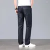 Jeans da uomo Suimmer Cool Thin Fashion Korean Men Black 2023 Business Casual Pantaloni in denim larghi dritti Abiti di marca