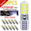 Nuevo 200 unids/lote, venta al por mayor, T10 Led 12smd 2835 w5w 194 168 501, luz de liquidación de señal de coche, bombilla para maletero, lámparas para matrícula, blanco, azul hielo