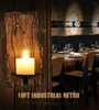 Wandleuchte Lampen Vintage Massivholz Retro Dorf LED Marmor Kerze Antik Kreative Schlafzimmer Hängende Dekoration Beleuchtung