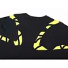 T-shirts pour hommes Designer Polyvalent Col rond Sports Jacquard Jaune fluo Broderie ondulée T-shirt à manches courtes Tendance VKIF