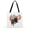 Borse da sera Borsa per la spesa all'aperto Beach Dancing Painting Cartoon Illustration Print Tote For Women Casual Ladies Shoulder