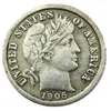Pièces de monnaie plaquées argent US 1905 P/S/O Barber Dime