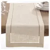 Table Runner Camellia Casa Classic Hemstitch Specialbehandlat polyesterlinne Look Washable Nature White Color 230613