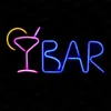 Decorative Objects Figurines Wine Glass Neon Sign LED Light Party Club Restaurant Shop Bar Bedroom Home Lamp USB Powered Atmosphere Wall Decor Gift 230613