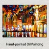 Moderne impressionniste toile mur Art bruxelles Grande Place peint à la main rue paysage peinture pour appartement décor