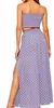 Designer New Women's 2 Piece Outfit Polka Pricks Crop Top och Women's Two Piece Pants Long Kjol Set With Pocket Purple