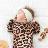 Sleeping Bags Babies Outfit Knotted Sleep Gown Baby Floral Long Sleeve Wrap+Cap Set
